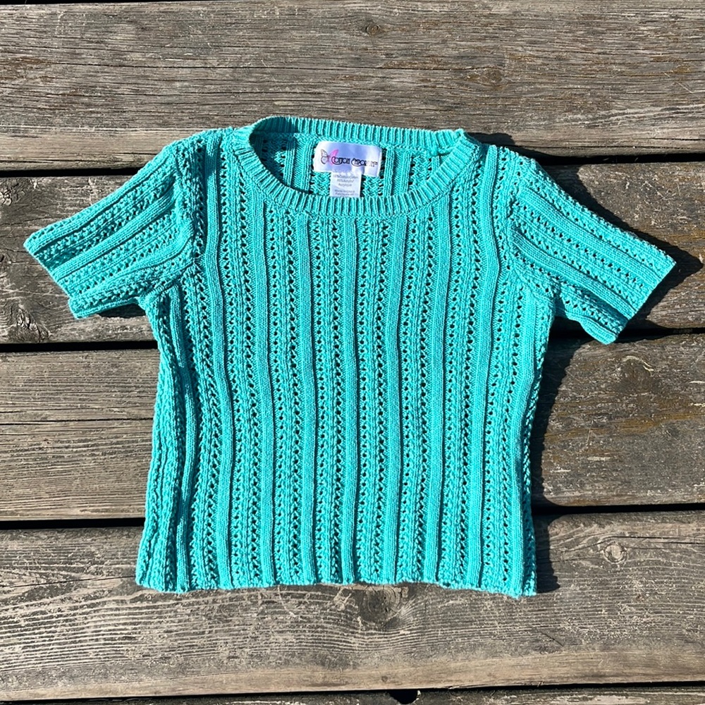 Cotton Emporium Teal Crop Top